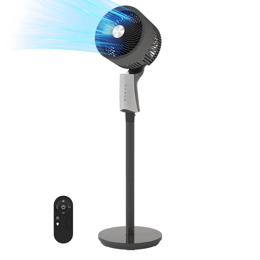 Pedestal Fan for bedroom, 90ft High Velocity Pedestal Fan for Large Rooms & Garages, 32 Speeds 3 Modes, Oscillating with Remote, 12H Timer – for Bedroom Living Office