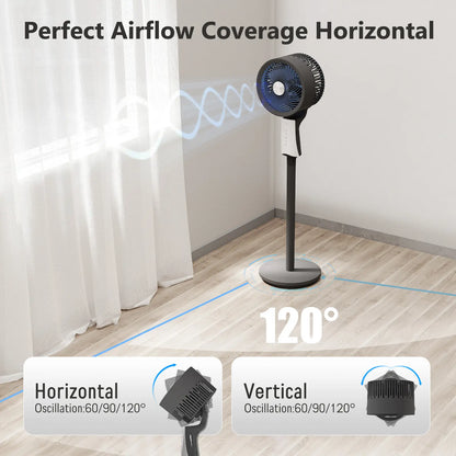 Pedestal Fan for bedroom, 90ft High Velocity Pedestal Fan for Large Rooms & Garages, 32 Speeds 3 Modes, Oscillating with Remote, 12H Timer – for Bedroom Living Office